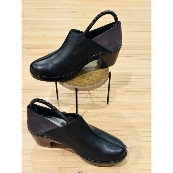 Women's Ariat Kickback Leather Clogs/ Suede Heel Cup Boho Black Size 8B - Picture 2 of 15